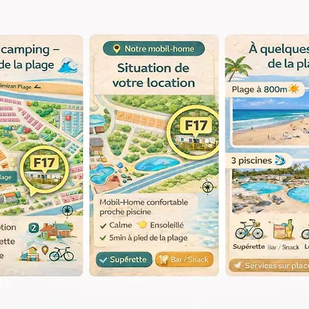 Mobilhome Le Cocon - La 米尼赞海滩